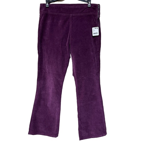 NWT Free People Women’s ‘In My Feelings’ Crop Bootcut Velvet Purple Pants Size S - Picture 2 of 11